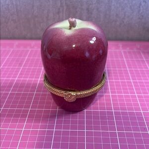 Elegant Red Apple Trinket Box